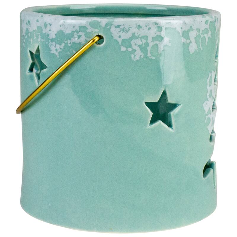 4.25" Green Christmas Tree Cutout Tea Light Candle Holder