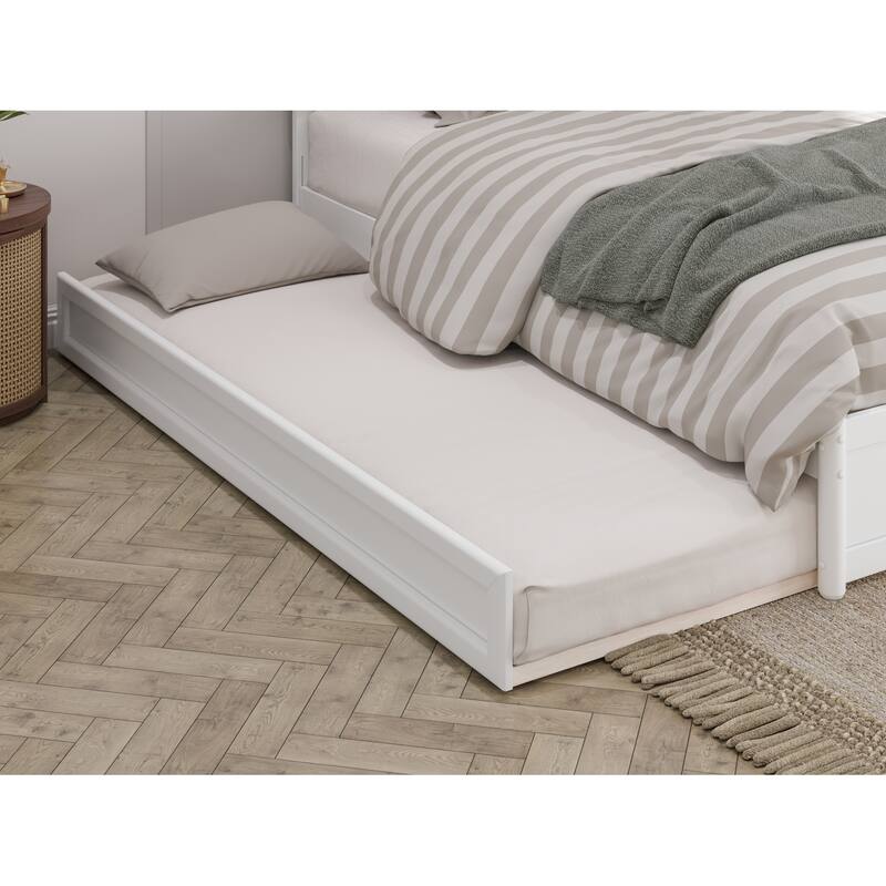 Wesley Platform Bed with Panel Footboard and Twin XL Trundle