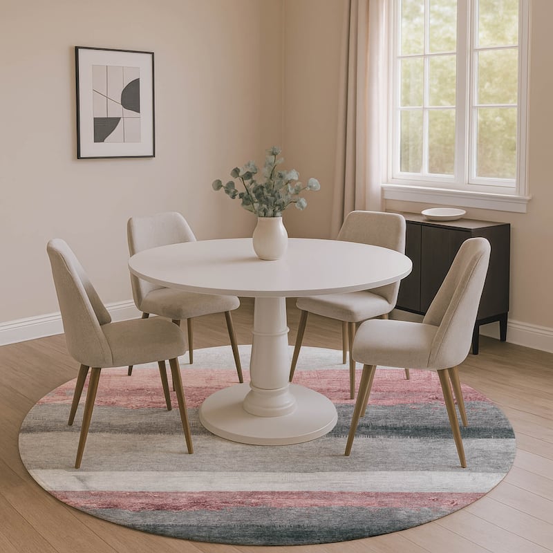 Premium Washable Super Soft Ombre Stripes Mayfield Rug - Blush - 8' x 8'