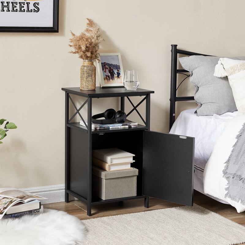 VECELO Modern Nightstands with Storage Cabinet, Nightstands Set of 2