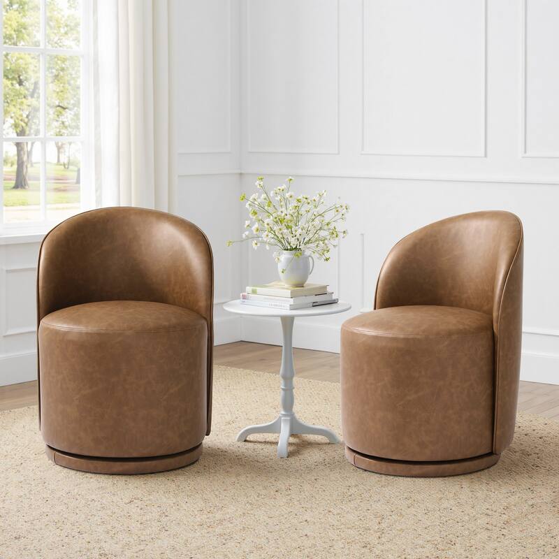 23" W Upholstered Swivel Side Chair for Dining Room Set of 2