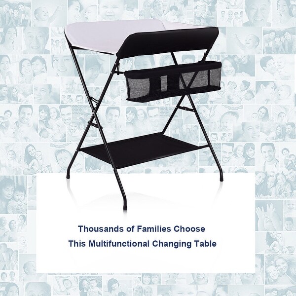 costway baby storage folding diaper changing table