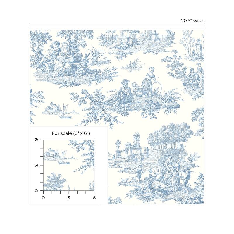 Seabrook Designs Chateau Toile Prepasted Wallpaper