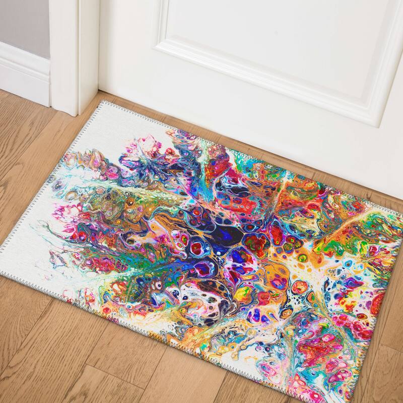 Addison Indoor/ Outdoor Karina Abstract Washable Area Rug - 1'8" x 2'6"
