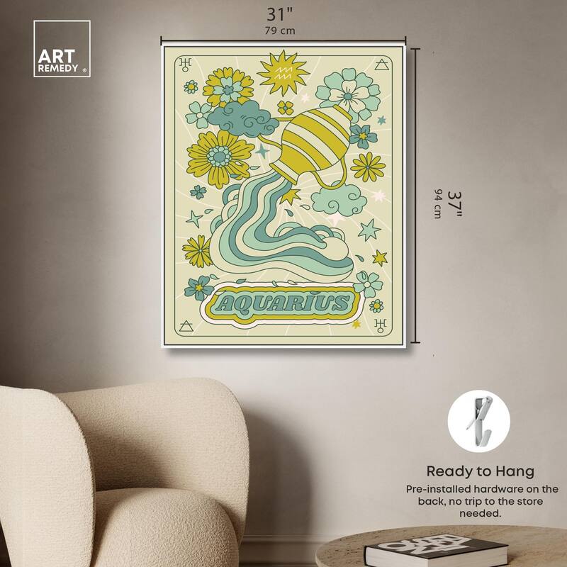 Aquarius Stars Card Canvas by Art Remedy