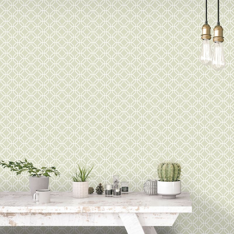 Galerie Wallcoverings Secret Garden Octogonal Trellis Non-woven Matte Wallpaper Roll