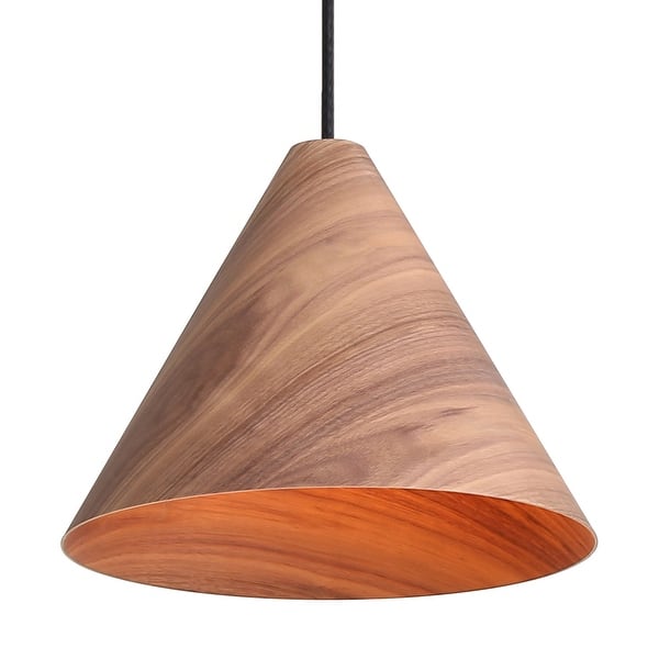 slide 2 of 2, Golden Lighting Conique 1-light 13in Pendant in Dark Walnut - Silver