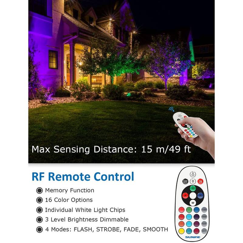 12W RGB Color Changing Landscape Lights Low Voltage LED Landscape
