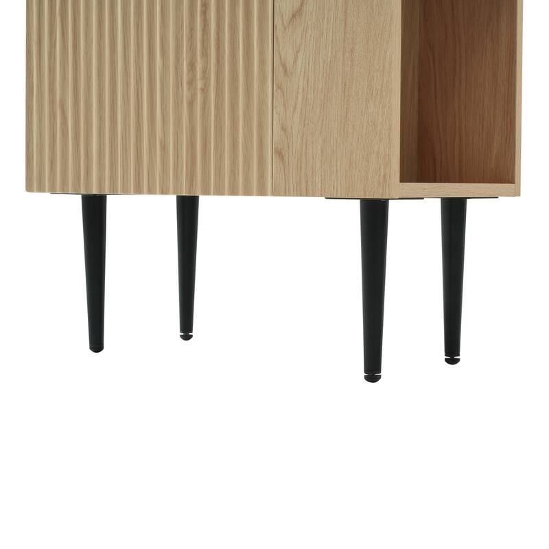 Wood Bathroom Vanity with Sink, Freestanding Single Basin Cabinet, Bathroom Cabinet with Textured Front & Side Storage Shelf