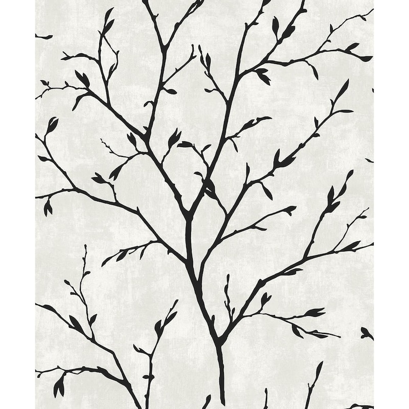NextWall Tree Silhouette Peel and Stick Wallpaper - 20.9 in. W x 18 ft. L - 20.9 in. W x 18 ft. L - Contrast