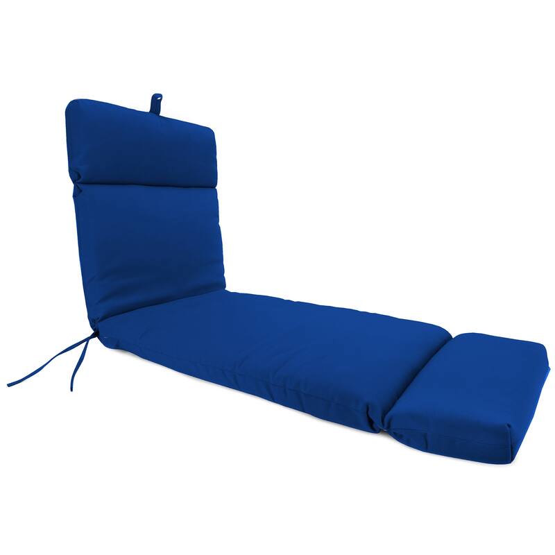 72" x 22" Outdoor Chaise Lounge Cushion with Ties and Loop - Canvas Cobalt