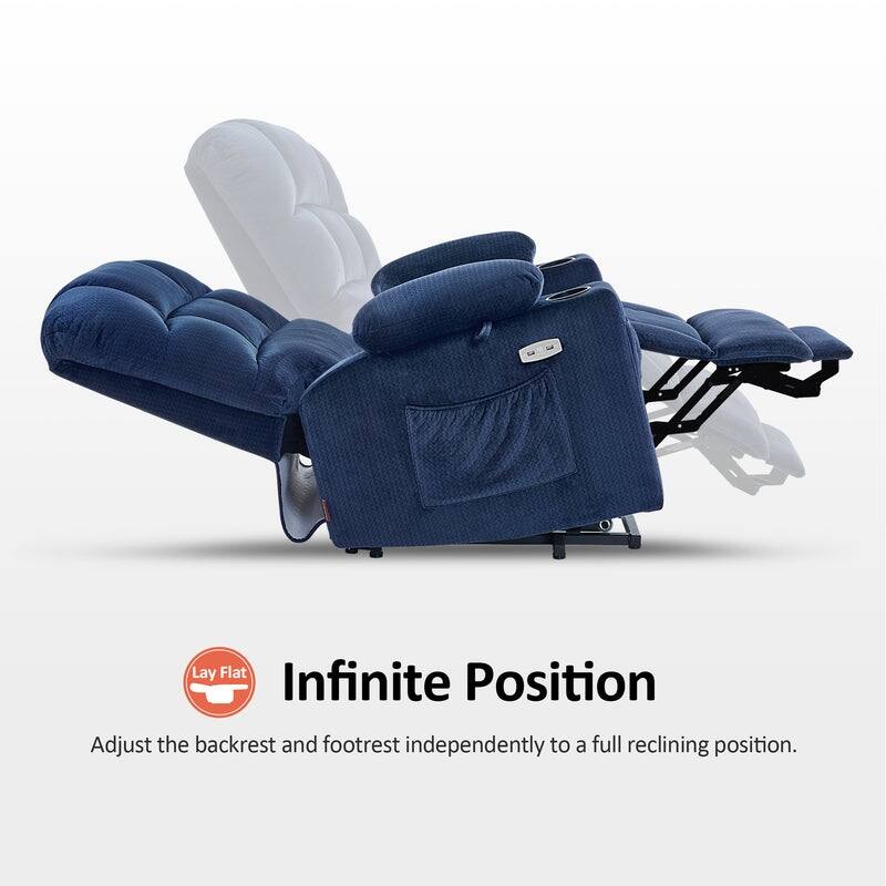 MCombo Dual Motor Power Lift Recliner Chair for Elderly, Massage and Heat, Fabric 7680