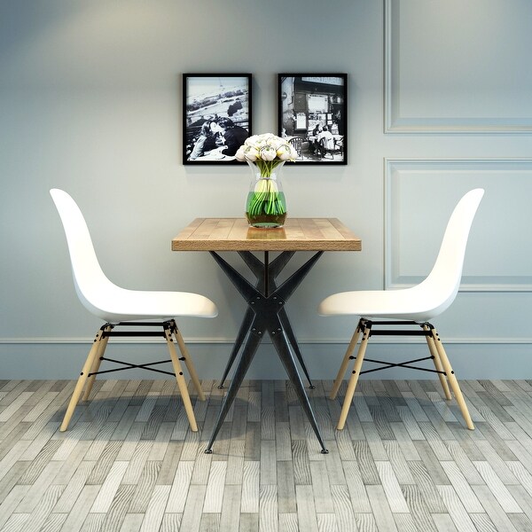 Vecelo Eames Style Side Chair With Natural Wood Legs ( Set of 2 )