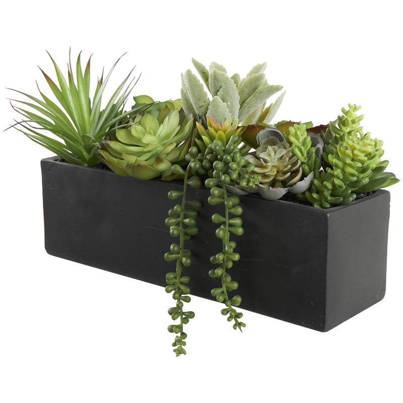 Green Faux Foliage Geometric Artificial Foliage