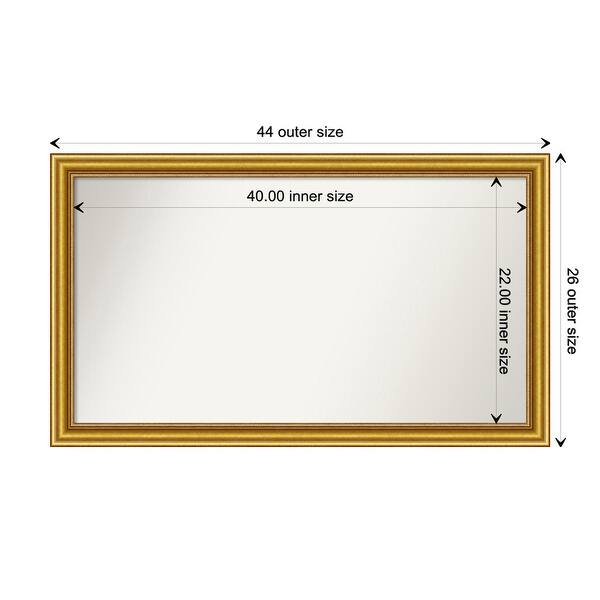 dimension image slide 6 of 93, Wall Mirror Choose Your Custom Size - Extra Large, Townhouse Gold Wood