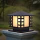 Outdoor Exterior Pillar Light Post Lamp Garden Yard Lantern - 27x23x23cm - 27x23x23cm - Black