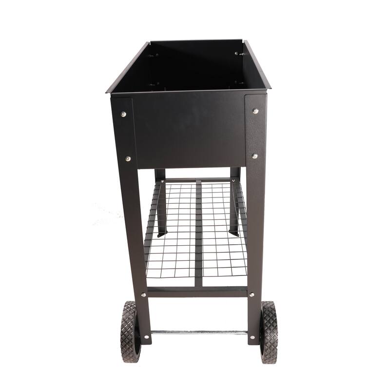 Elevated Rolling Planter - 33" Long Garden Bed, Ergonomic Design, Food-Grade Coating, for Patios, Balconies & Backyard Gardening