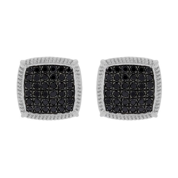 black diamond cluster earrings