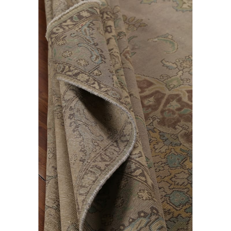 Tabriz Persian Vintage Rug Hand-Knotted Traditional Wool Carpet - 9'4"x 12'8"