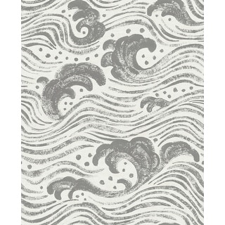 A-Street Prints Swell Charcoal Ocean Wave Wallpaper