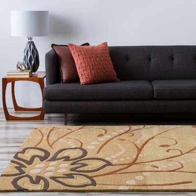 Handmade Windy Transitional Floral Wool Area Rug