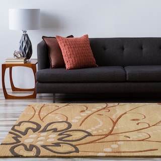 Handmade Windy Transitional Floral Wool Area Rug