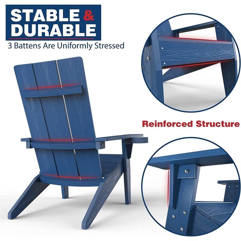 WINSOON Adirondack Chair with Cup Holder All Weather,Made Of HIPS
