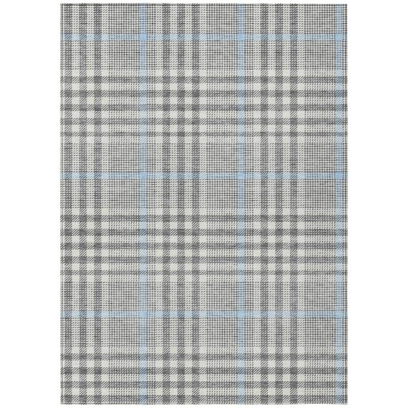 HomeRoots Plaid Transitional Rectangle Outdoor Rug