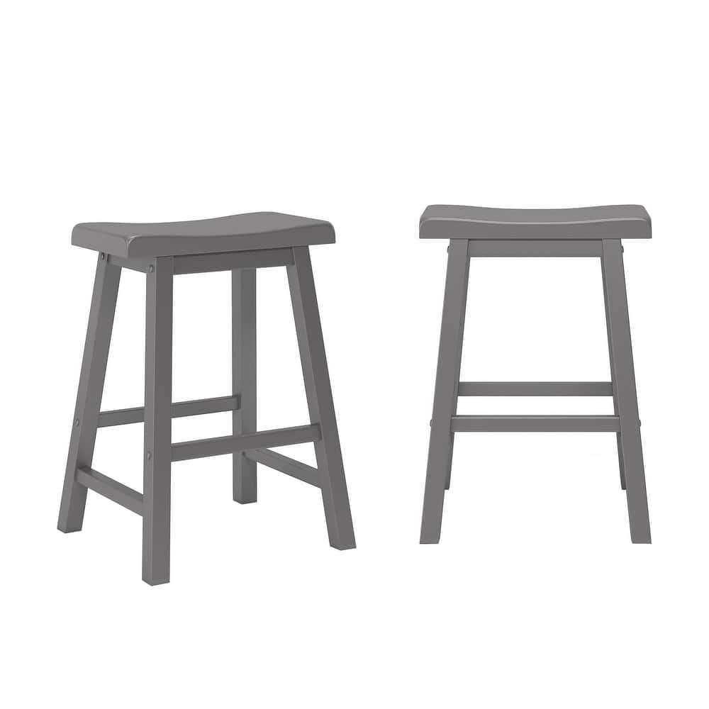 Cadiz Saddle Seat 24" Counter Height Backless Stools (Set of 2) - Stool