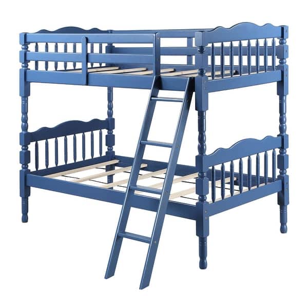 slide 2 of 20, Colony Twin Over Twin Bunk Bed with Right Facing Ladder Dark Blue