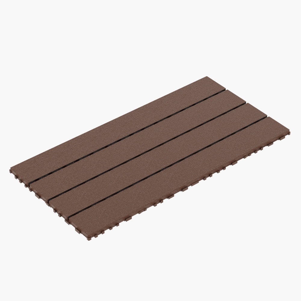 2 ft. x 1 ft. Red Brown DIY Module Interlocking Patio Deck Floor Tile (24-Pack) - 24"x12"x0.75"