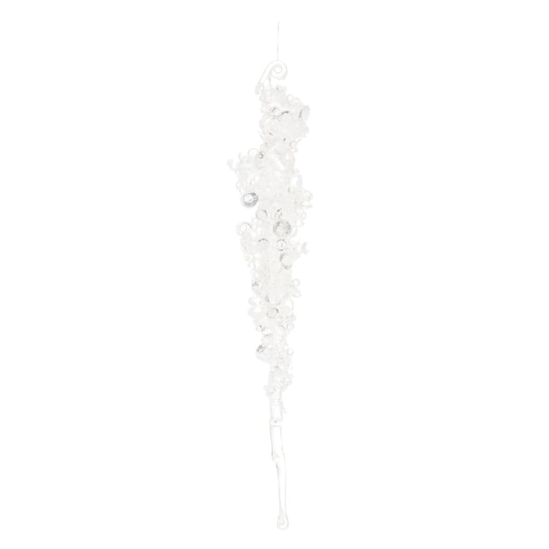 Glittered Icicle Drop Christmas Ornaments - 10.25" - Clear - 24ct