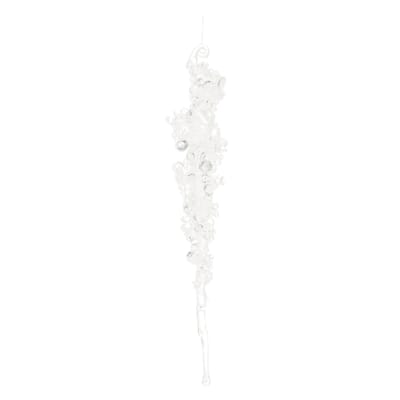 Glittered Icicle Drop Christmas Ornaments - 10.25" - Clear - 24ct