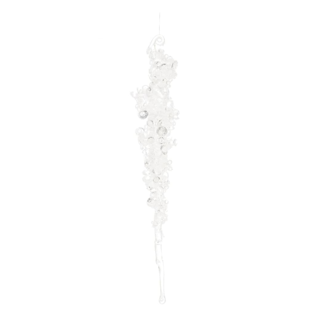 Glittered Icicle Drop Christmas Ornaments - 10.25" - Clear - 24ct