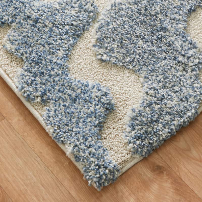 Alexander Home Julian Abstract Wave Plush Shag Area Rug