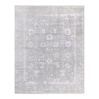 Ikat One-of-a-Kind Hand-Knotted Area Rug, Gray - 8' 1" x 10' 4"
