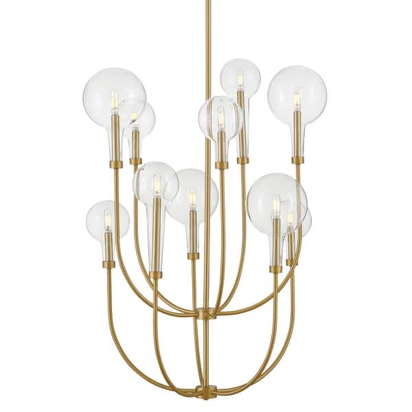 slide 2 of 9, Hinkley Lighting 30527 Alchemy 30" Wide 10 Light Chandelier Lacquered Brass