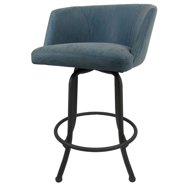 Swivel Tilt Counter 26" or Bar 30" Metal Bar Stool - Joey - Topaz Vinyl - Grey - Counter Height