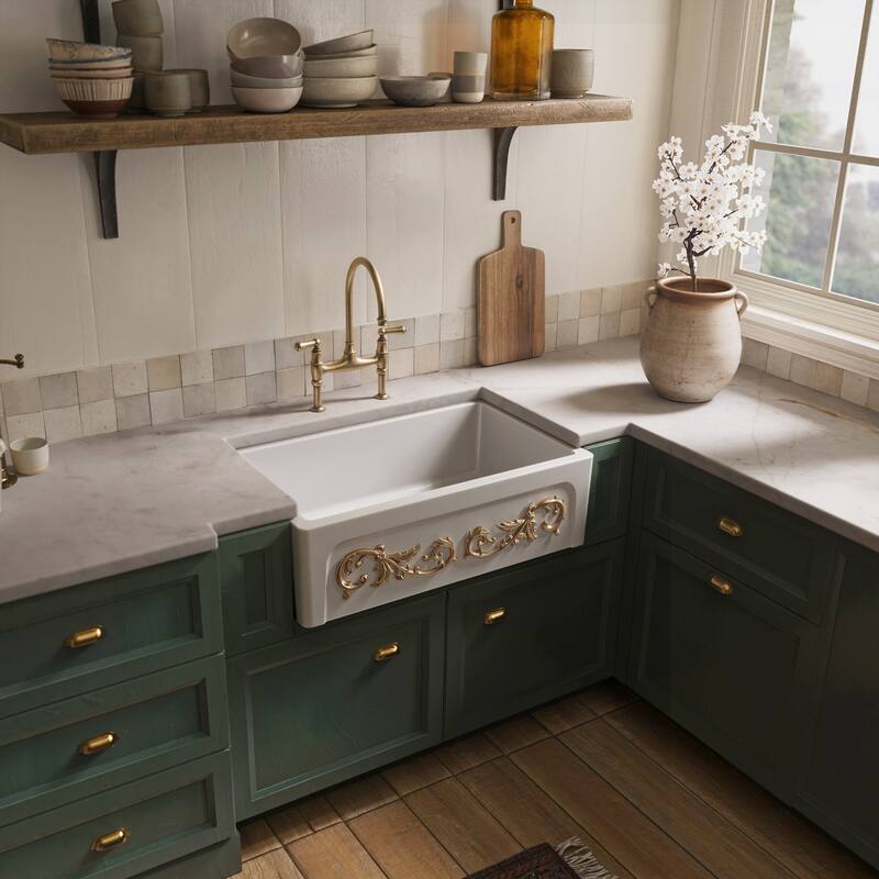 St. Ives Ornamental 33" Fireclay Kitchen Sink