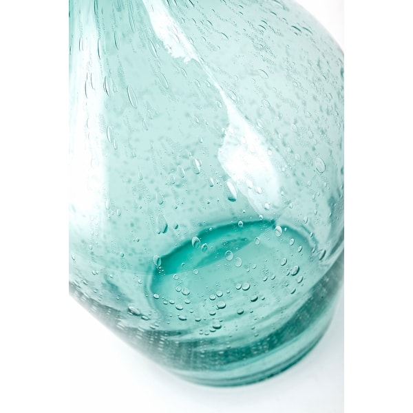 Mouth blown bubble glass - turquoise