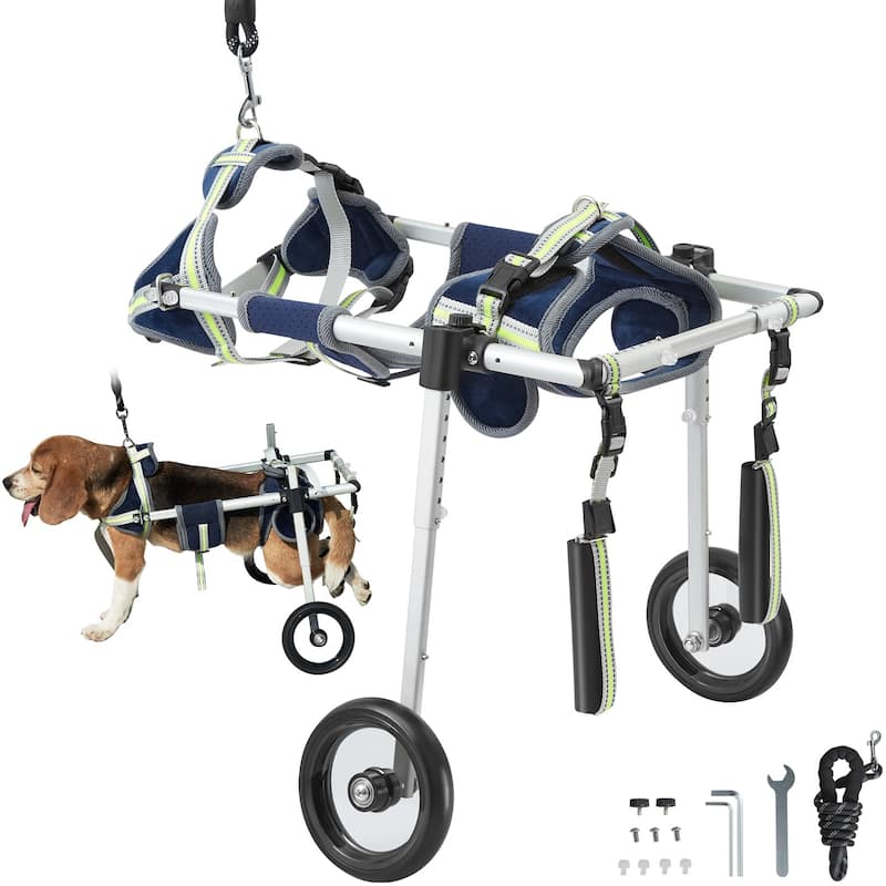 VEVOR 2 Wheels Dog Wheelchair for Back Legs, Dog Cart/Wheelchair for Injured, Disabled, Paralysis, Hind Limb Weak Pet - S 15-35lbs