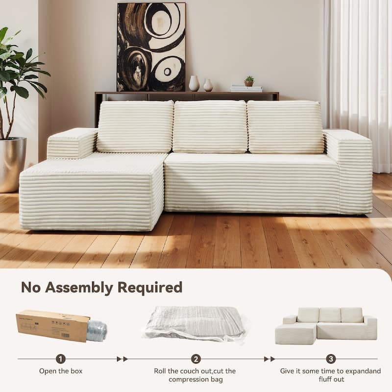 Oversized Loveseat Chaise Lounge Chair Indoor Comfy Deep Seat Sleeper Couch - 1 Set