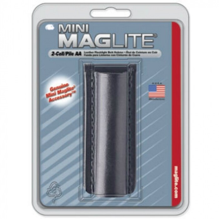 Maglite AM2A026 Mini Plain Leather Belt Holster for Flashlights, Black