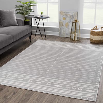 Tigris Nikomedia Southwestern Farmhouse Stripped Area Rug