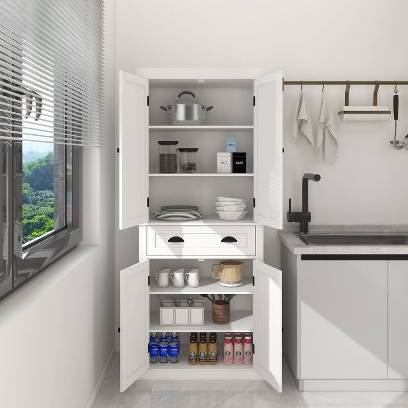 71" Kitchen Pantry Storage Cabinet