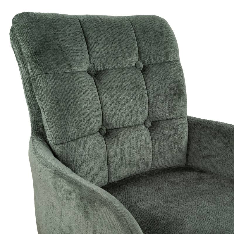Art Leon Upholstered Dining Swivel Armchair with Tufted Back