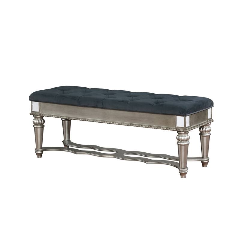 Zeln Traditional Fabric Tufted Upholstered Accent Bench by Furniture of America