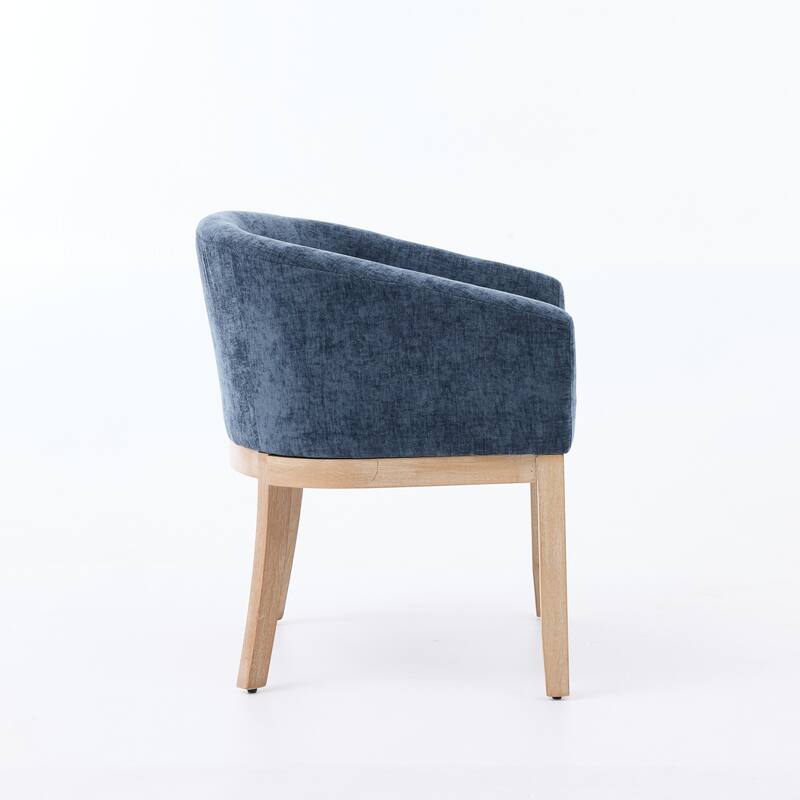 Roomfitters Upholstered Dining Chairs with Barrel Back & Wood Legs, Modern Accent Side Chairs for Kitchen and Living Room