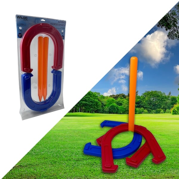 slide 2 of 4, Waloo Sports Jumbo Horseshoes Set