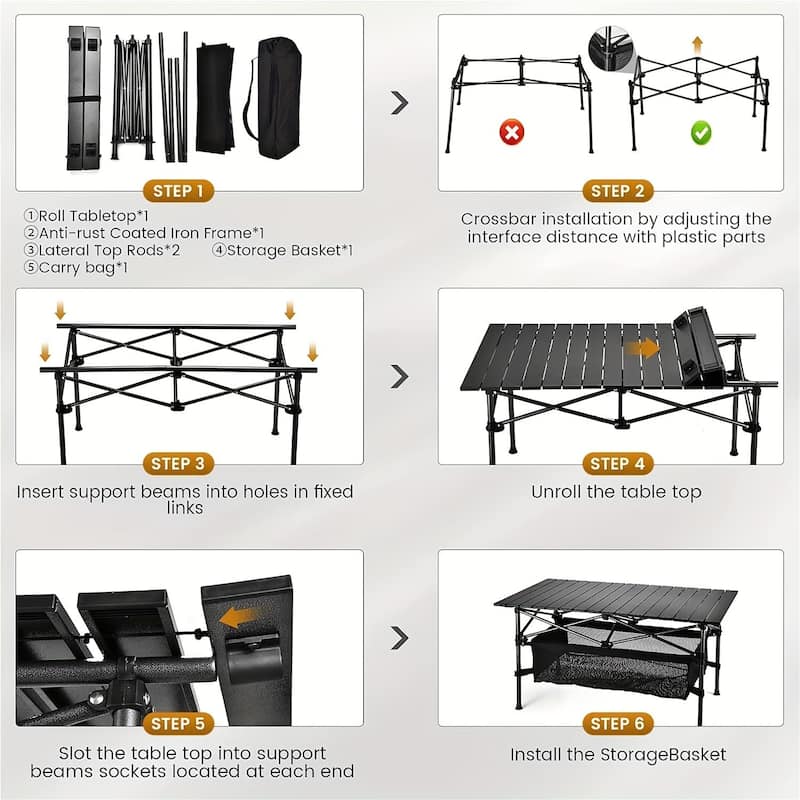 Lightweight Aluminum Folding Camping Table